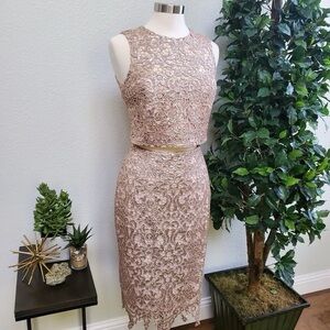 Badgley Mischka Sequin Lace Set 2